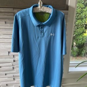 Under Armour Blue Polo Shirt Sporty Casual Design